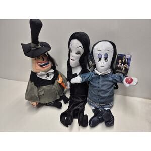 The Addams Family Lot Of 3 Singing 7”-17” Plush Figures MGM 2019 Adams NWT